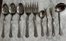 Rogers Cascade Serving Set Slotted Spoon Fork Ladle Set Of 9 Stainless Korea