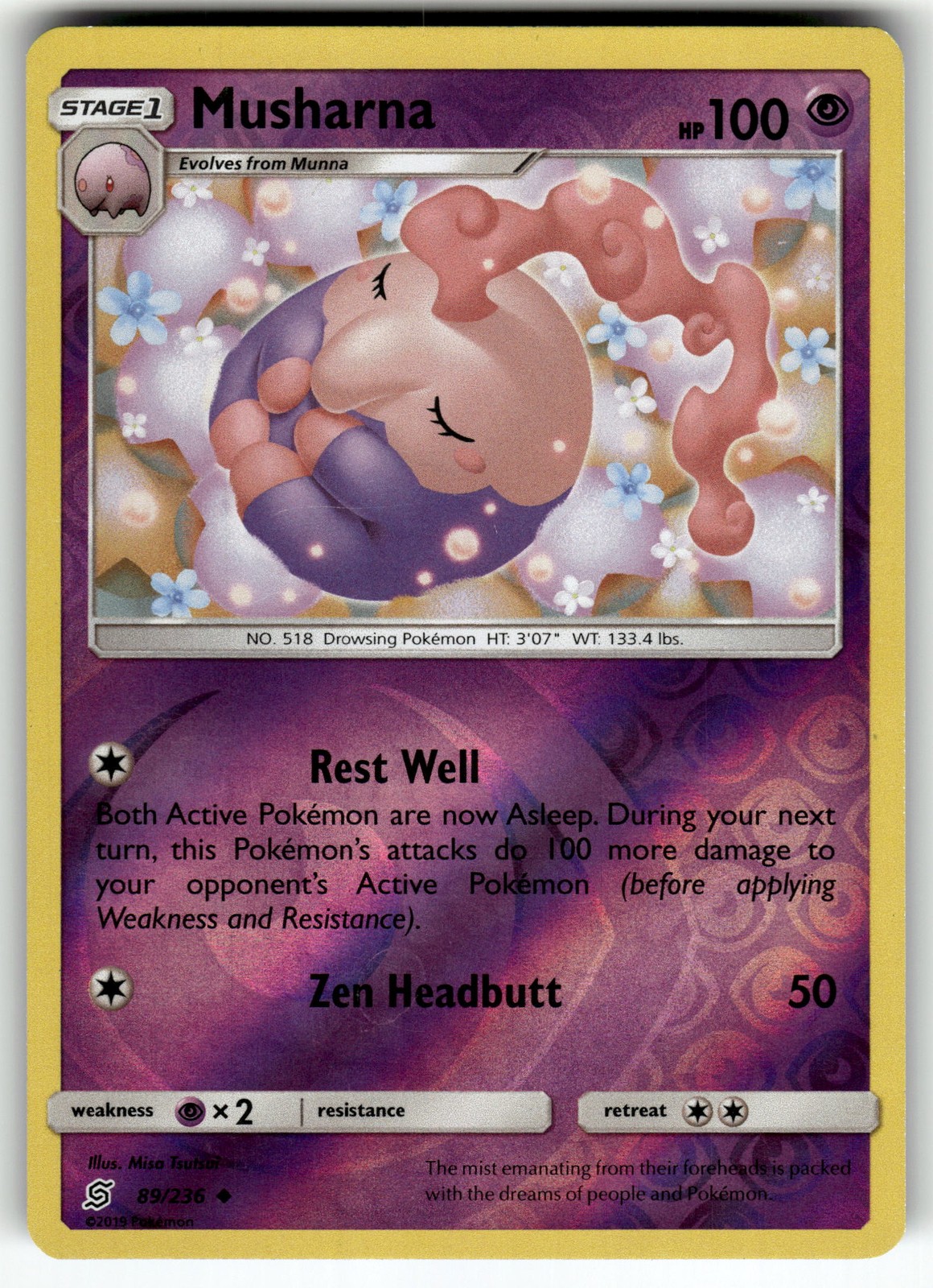 Musharna 89/236 SM - Unified Minds LP Pokemon Card TCG