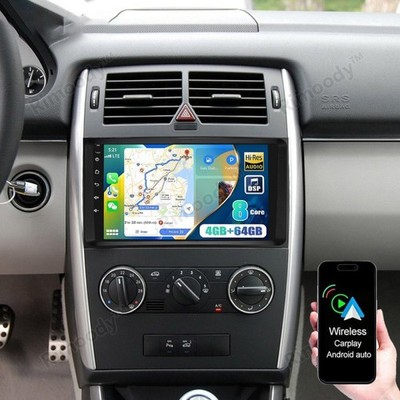 Qualcomm 4+64G Autoradio Android 15 GPS Navi Für Mercedes Benz A/B Klasse 04-12