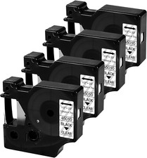 Replacement for Dymo Label Maker Refills Clear D1 45010 S0720500 Tapes, Black Pr