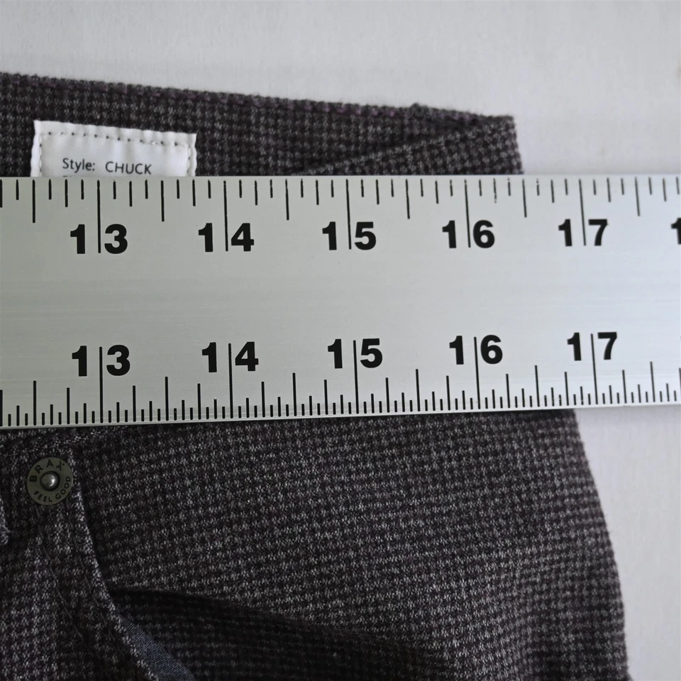 Pantalones de mezclilla BRAX 33x30 Chuck modernos cónicos marrón pata de gallo flexibles para hombre Foto 2 de 4