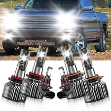 LED Headlight 6x Hi/Lo+Fog Light Bulb For Chevy Silverado 3500 Classic 2007-2007
