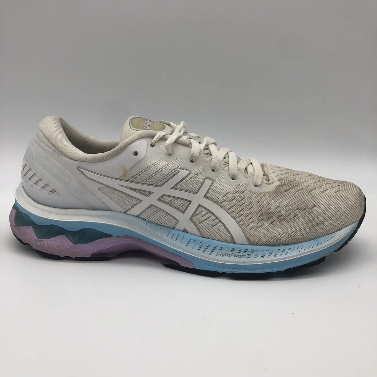 Asics Gel Kayano 27 Running Shoes Womens Size 10.5 White Blue Pink