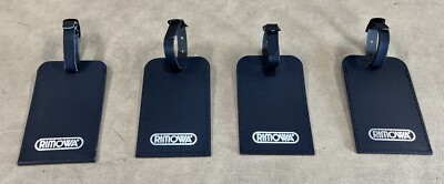 RIMOWA Leather Luggage Tags Set of 4 Black (silver letters