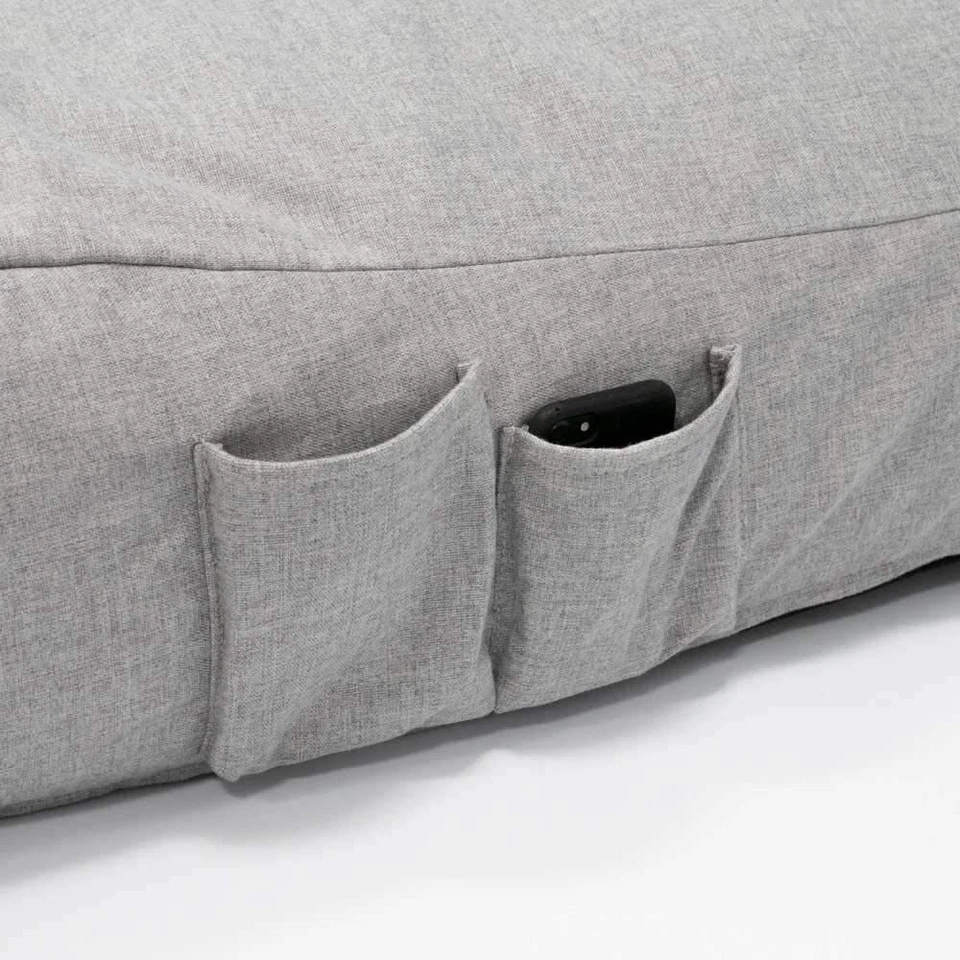 QSack Sitzsack Liege Indoor schadstoffgeprüft Mikroperlen Innensack Sofa (grau) - Bild 3 von 4