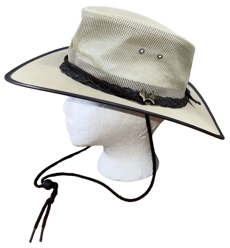 B.C. Sombreros Australia "Cool As A Breeze" Malla Protección Solar Sombrero Talla Pequeña Beige Foto 2 de 4