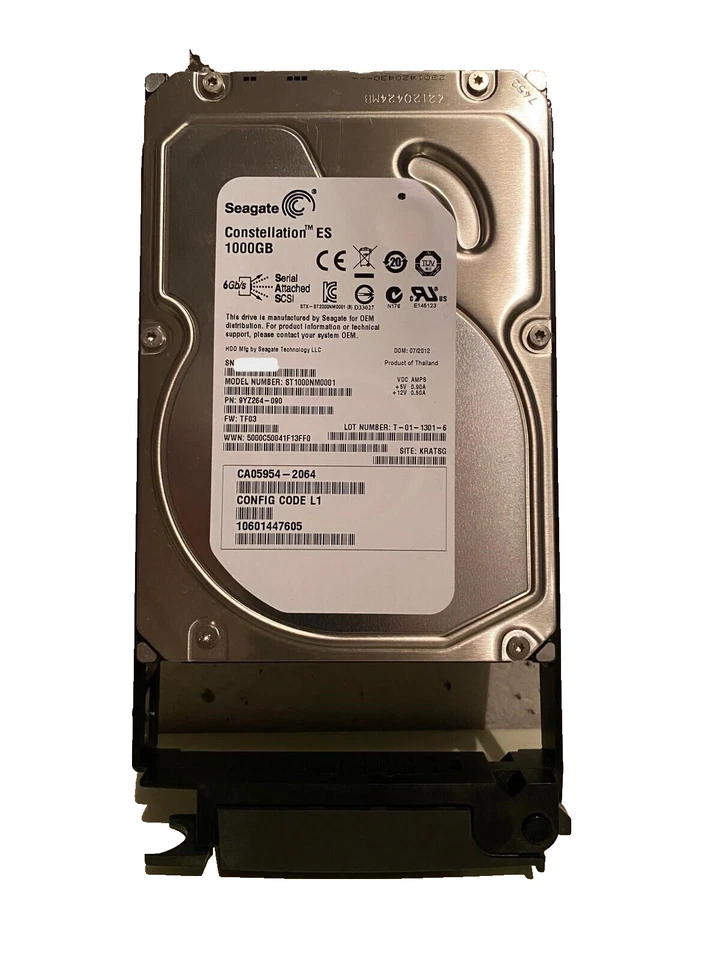 FUJITSU ETERNUS CA07237-E410, CA05954-2064, 1TB SAS 7.2K 6G 3.5'' HDD WITH CADDY - Image 3 of 3