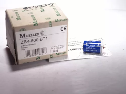 EATON KLOCKNER MOELLER ZB4-600-BT1 AXIAL LEADED LITHIUM BATTERY 3.6V 1.2Ah OEM