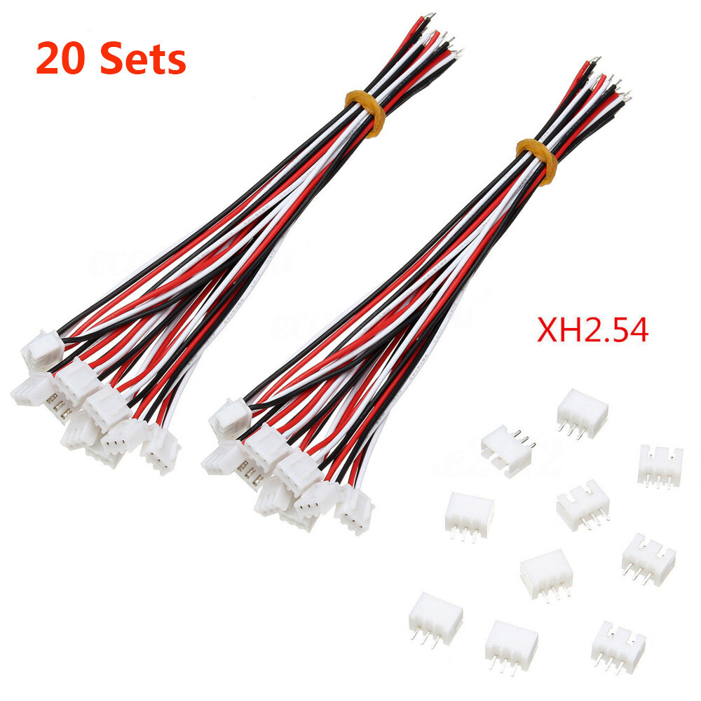 20 Set Mini Micro 3-Pin JST XH 2.54mm Connector Plug With 20 Set Mini Micro 3-Pin JST XH 2.54mm Connector Plug With