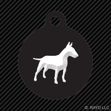 Bull Terrier Keychain Round with Tab dog engraved many colors dog canine pet