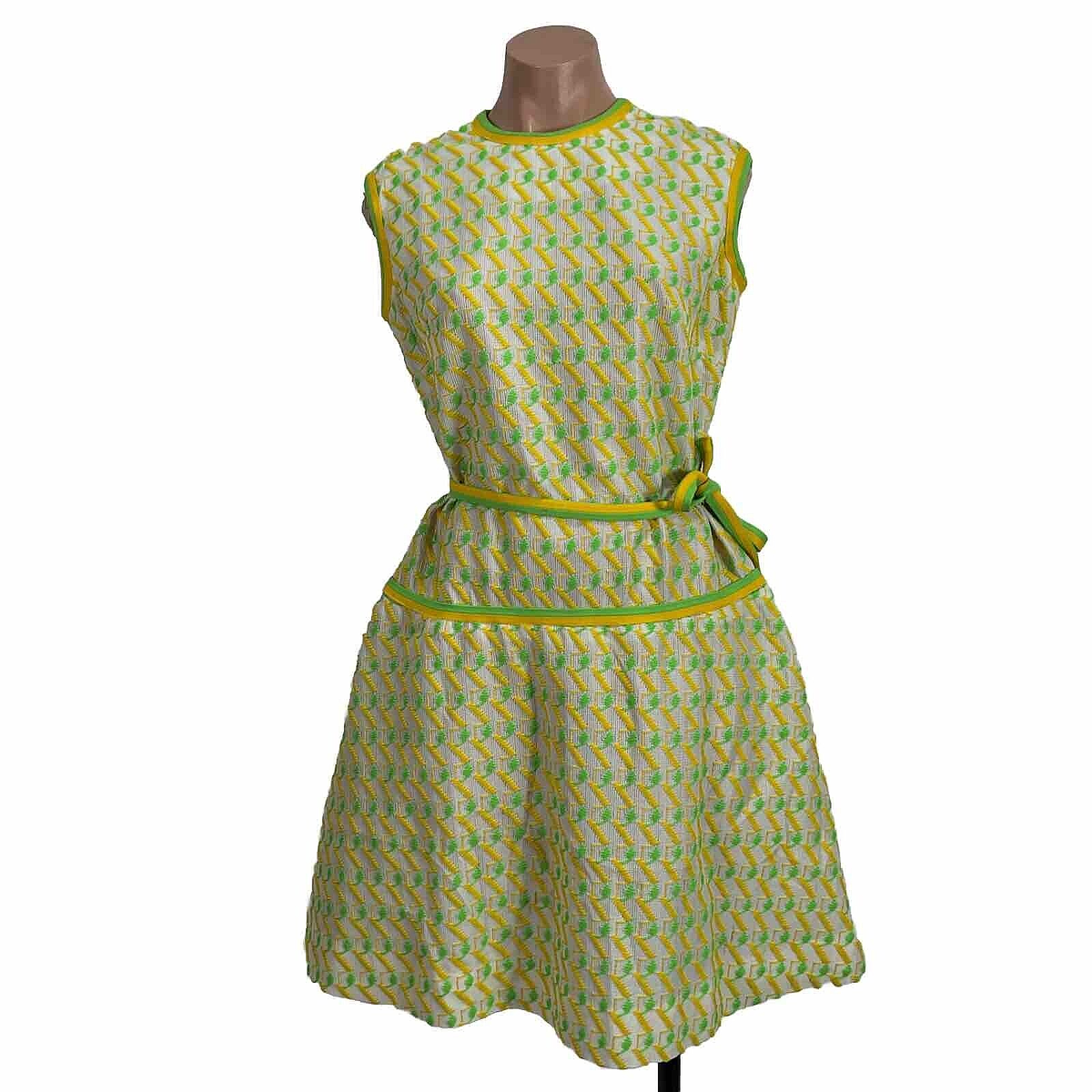 70s Vintage Jule-Wyn Retro Textured Mod Mini Dress Boxy GoGo