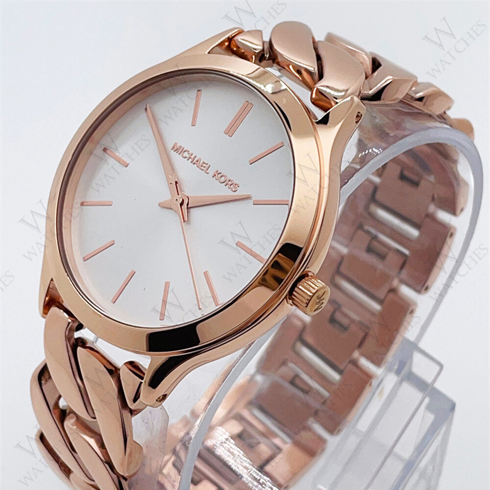 Michael Kors MK7473 Slim Runway Rose Gold Curb Link Bracelet  display picture 3