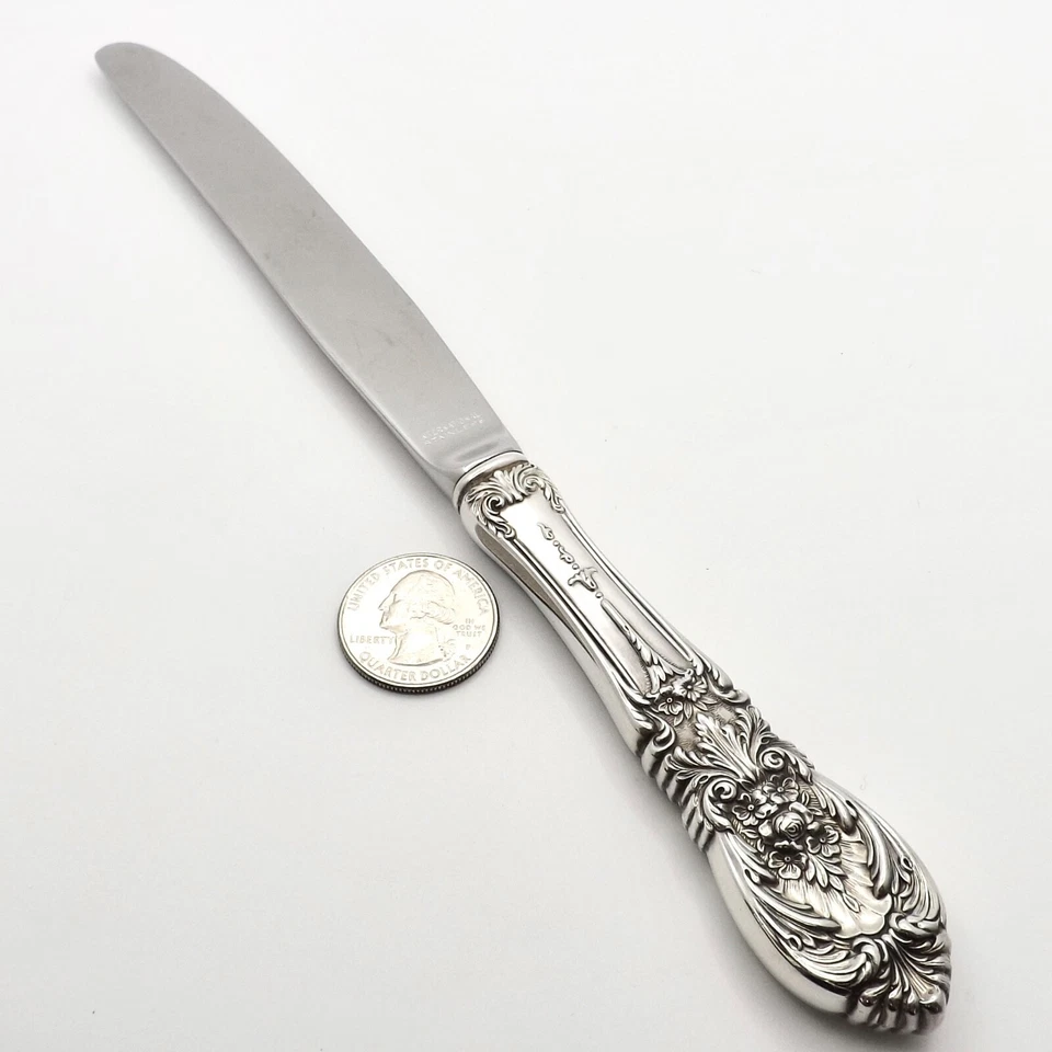 Antiguo cuchillo de cena hueco de plata Richelieu International como nuevo Foto 3 de 4