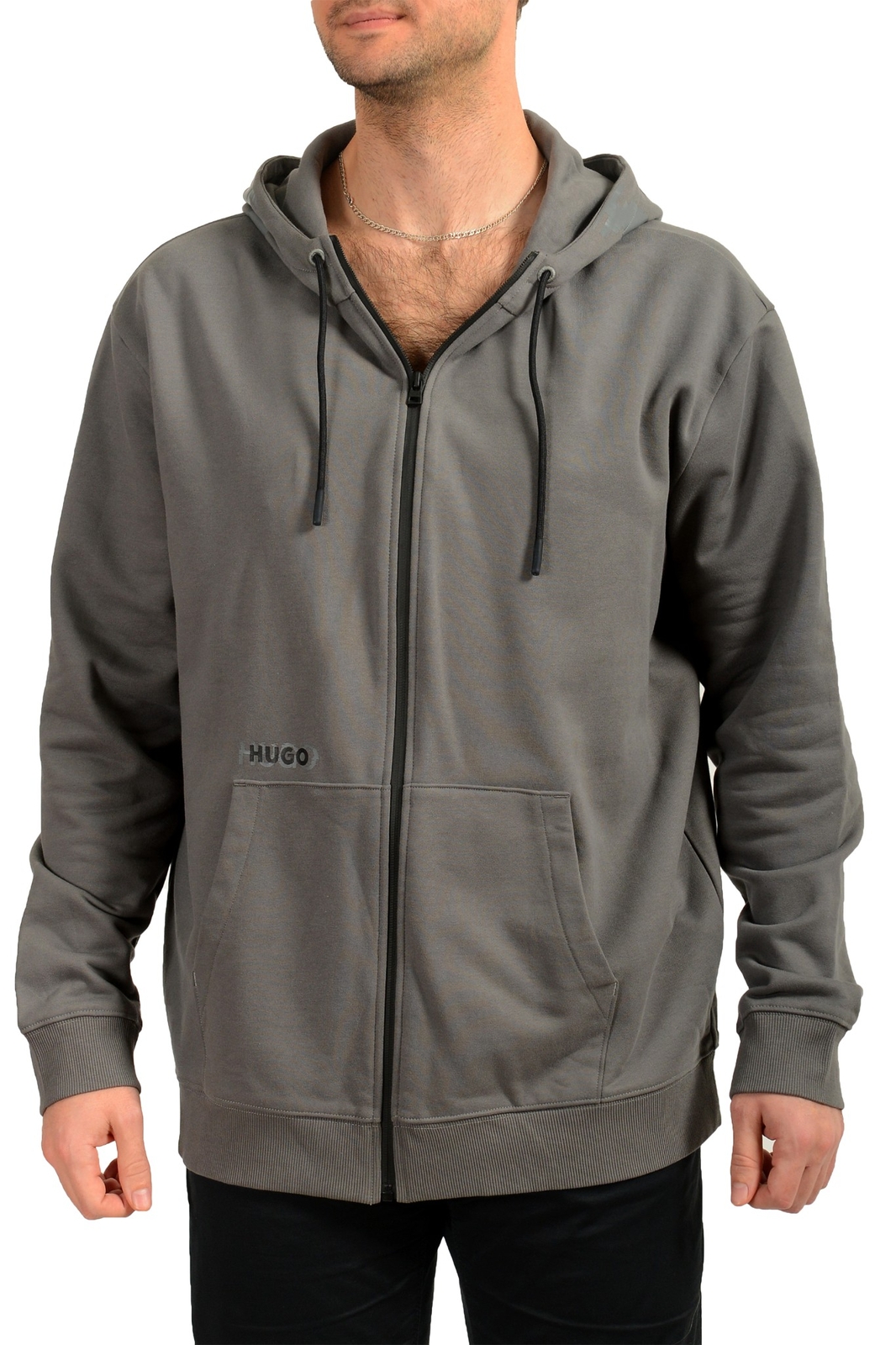 Мужская спортивная куртка Hugo Boss с капюшоном и логотипом Dyndale Gray на молнии US 2XL IT 56 16390₽