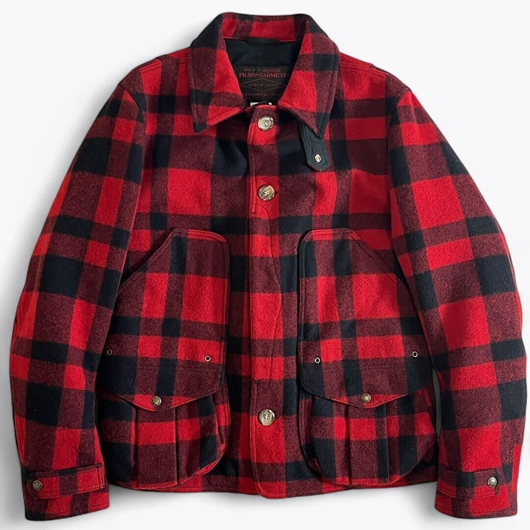 FILSON ITALY Wool hunting jacket half moon Red Black Check FILSON ITALY Wool hunting jacket half moon Red Black Check