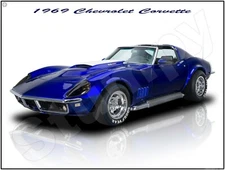 1969 Chevrolet Corvette Metal Sign 9" x 12" or 12" x 16"