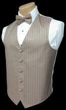 New Men's Latte Brown Tuxedo Vest & Choice of Tie Formal Wedding Cruise Prom 