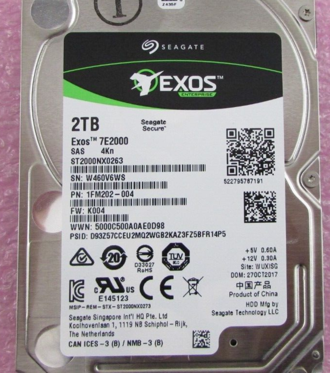 Disque Dur Interne Seagate ST2000NX0263 – 2To – SAS – 2,5 Pouces – Neuf Sous Blister