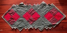 Homemade Machine Quilted Geometric Christmas Table Runner Made By My Mom 59  