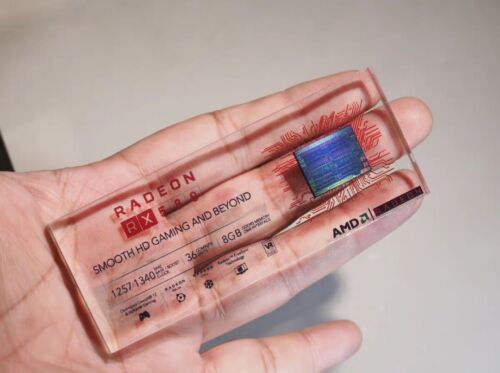 AMD RX580 Video Gard GPU IC Die Specimen Crystals Tech Art Decoration Gift - Picture 3 of 3
