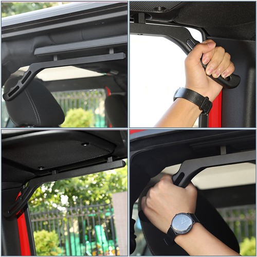 2x Upgraded Rear Grab Handles Bar for 2007-2017 Jeep Wrangler JK JKU 4Dr Black - Picture 3 of 8