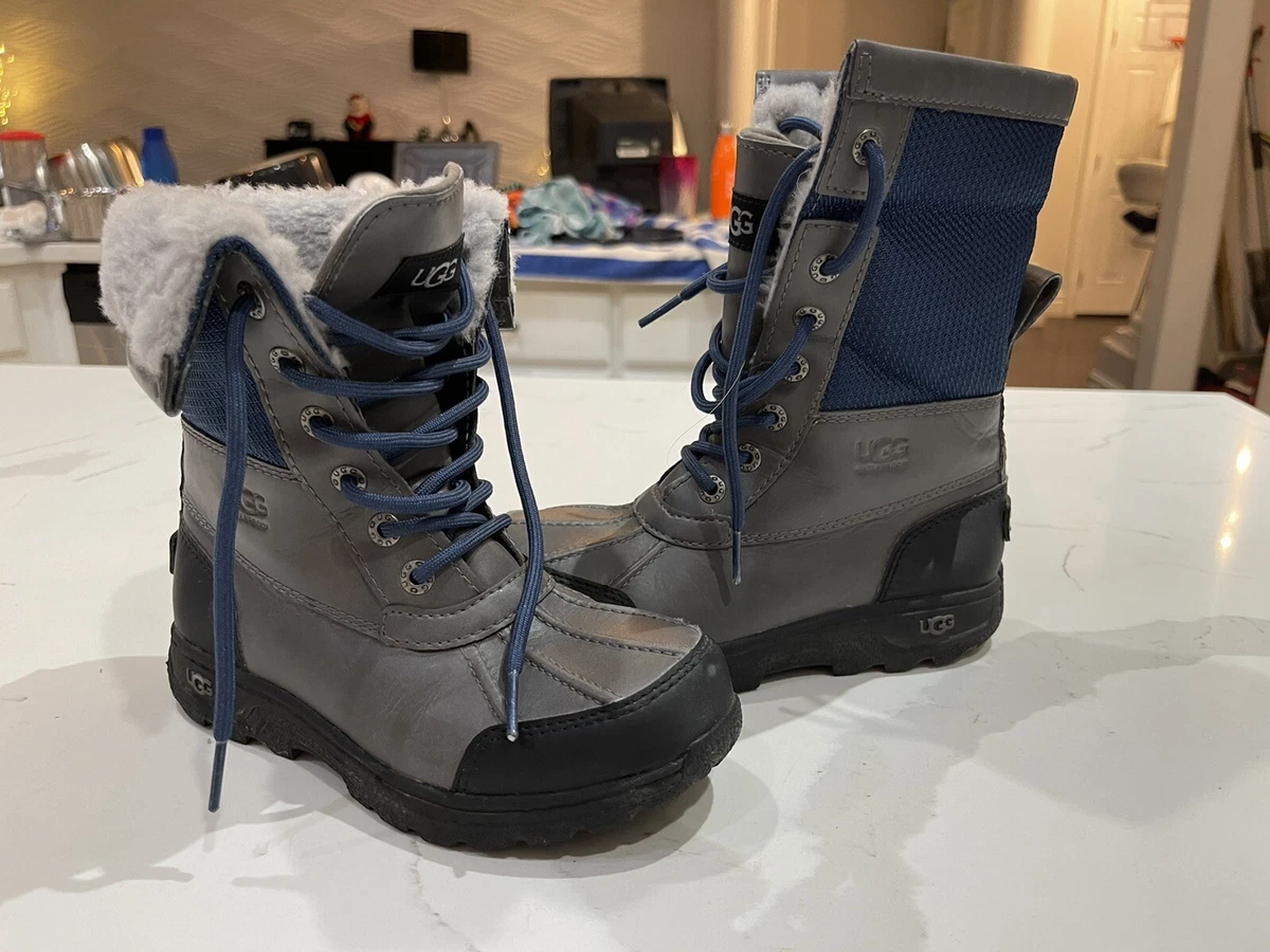 kids ugg boots size 1 purple weather proof 1102377k Blue Gray Excellent