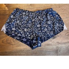 Victoria's Secret Pajama Shorts Medium SILKY Lace ELASTIC BAND Gray Purple read