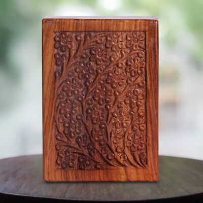 Urna De Madera Artesanal Hind Handicrafts Para Cenizas - Hecha A Mano, Ideal Para Adultos O Mascotas