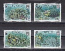 TIMBRE STAMP 4 ILE TUVALU Y&T#609-12 POISSON CORAIL WWF NEUF**/MNH-MINT 1992~C13