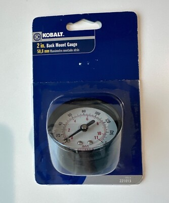 #ad 2 In. Kobalt Back Mount Pressure Gauge 0 160 PSI Range 1 4 In. NPT M 100xkPa Mo $20.00