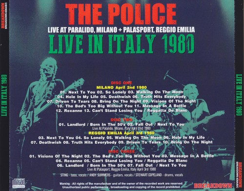 LA POLICÍA - VIVE EN ITALIA 1980 (3CD) - Imagen 2 de 2
