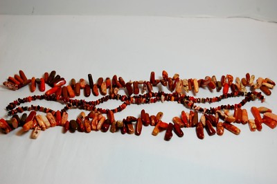 Lot De 4 Brins D'amazonite Teintée Orange - Pierres Irrégulières Tailles Variables - Neuf