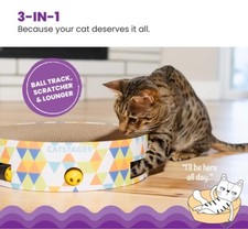 Cat Ball Scratching Track And Lounger Multicolored