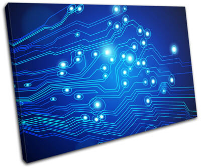 Cyber Microchip IT Technology Abstract SINGLE Leinwand Kunst Bild drucken