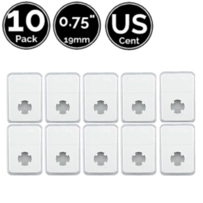 10 Pack 0.75 INCH 19 mm Slab Coin Display Holder Direct Fit For US Cent Penny