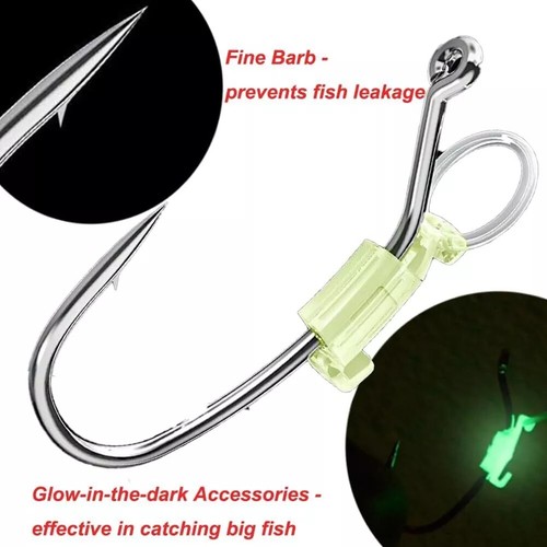 10/20pcs Live Shrimp Hooks Fishing Saltwater, Luminous Live Shrimp Hook Barbed - Picture 10 of 20