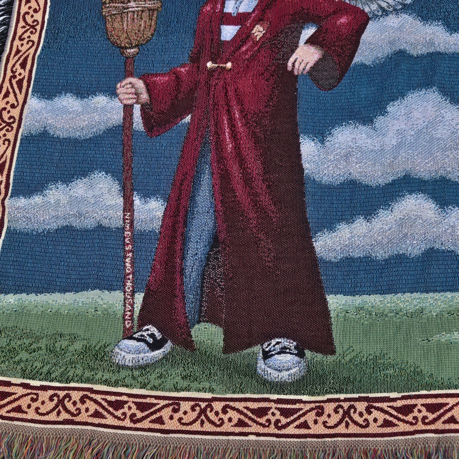 Vintage Harry Potter Hedwig Owl Woven Tapestry Throw Blanket Wall Hanging 59x47