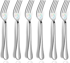 Dinner Forks, Set of 6 Top Food Grade Stainless Steel Silverware Forks, Flatware