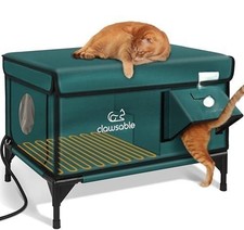 Heated Waterproof Cat House with Escape Door for Winter Warmth