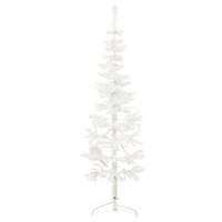 KüNstlicher Halb-Weihnachtsbaum Mit StäNder Schlank Weiß 120 Cm