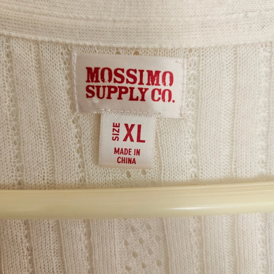 Cárdigan de Encaje Y2K Mossimo Supply Co. Top Botón Frontal Manga Corta Crema XL De Colección Foto 2 de 4