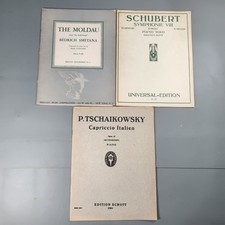 Vtg Piano Score Lot 3 Smetana Moldau Schubert Unfinished Tchaikovsky Capriccio
