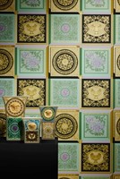 Bunte Versace Tapete Metallic Ornament Mix Im Kachel Muster
