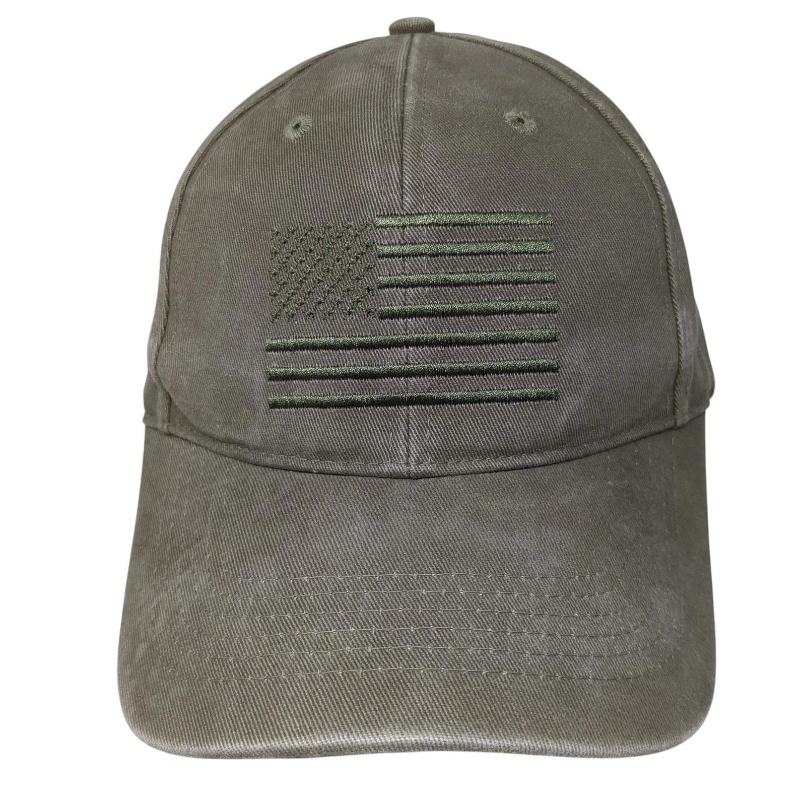 American Flag Strapback Hat Green One Size Adjustable Embroidered Rothco
