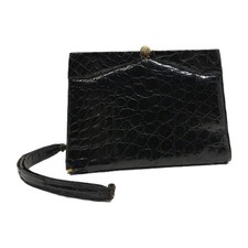 Vintage 1950s Alligator Skin Clutch Handbag Single Strap Snap Closure Rare Punk