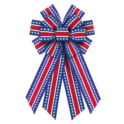 Estivaux Large Veterans Day Patriotic Bows for Style 4: Red Stripe Bow