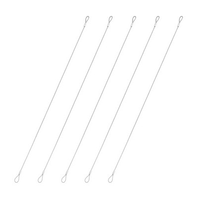 10 Pcs Safety Cable Lock, 0.05 Inch x 1.64 ft Braided Security Wire Rope, Silver