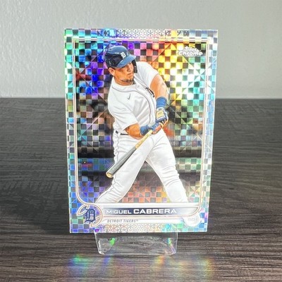 Topps 2022 Chrome Miguel Cabrera #96 X-Fractor Parallel - Detroit Tigers