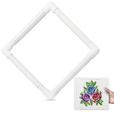 11 Inch Plastic Embroidery Hoop - Snap Needlework Frame White Sewing... 