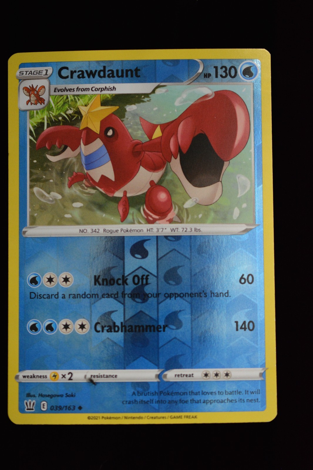 Pokémon TCG Pokémon Crawdaunt Crawdaunt Uncommon Reverse Holo